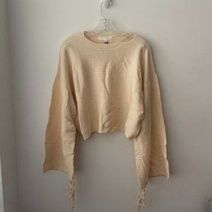 Lavender Sketch Women Long Sleeve Crop Top Sweater